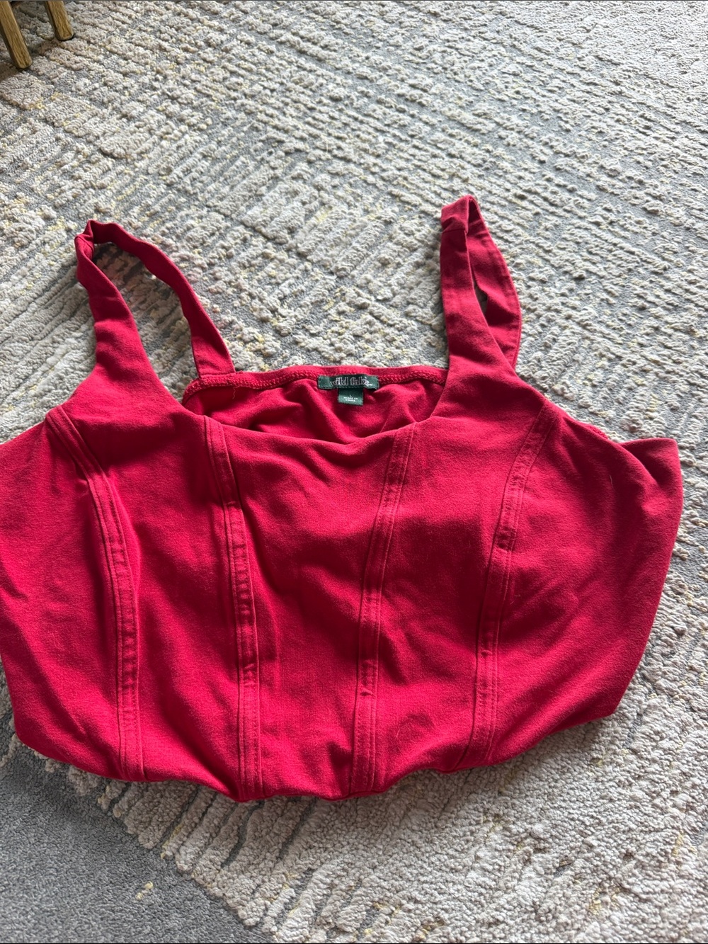 wild fable Bright Pink Structured Square-Neck Crop Top